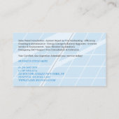 Solar Panel Clean Maintenance Installation Cartoon 名刺 (裏面)