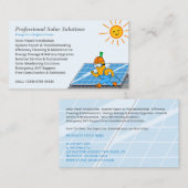 Solar Panel Clean Maintenance Installation Cartoon 名刺 (正面/裏面)