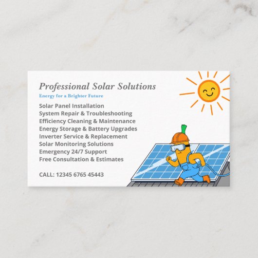 Solar Panel Cleaning & Maintenance Services 名刺 (正面)