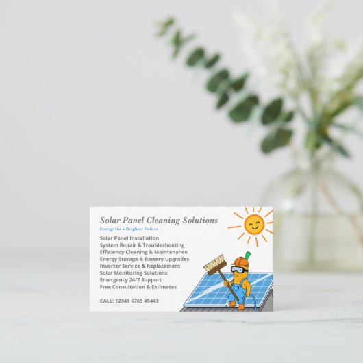 Solar Panel Cleaning Services 名刺 (スタンド正面)