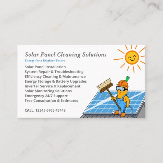 Solar Panel Cleaning Services 名刺 (正面)