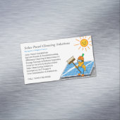 Solar Panel Cleaning Services Mascot Cartoon マグネット名刺 (インサイチュ)