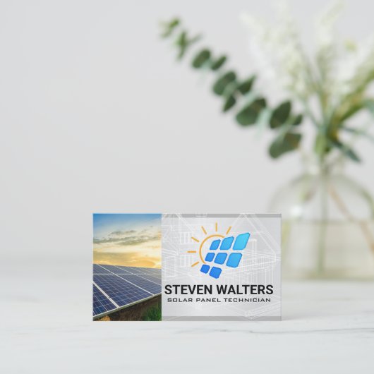 Solar Panel Logo | Energy Renewable 名刺 (スタンド正面)