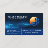 Solar Panel Modern Logo | Tech Background 名刺 (正面)