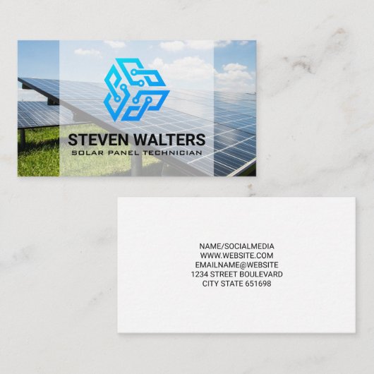 Solar Panel Tech | Clean Energy 名刺 (正面/裏面)