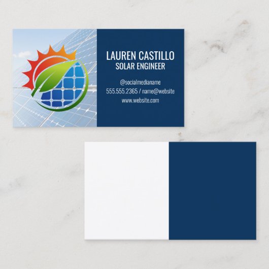 Solar Panels | Energy Logo | Modern Tech 名刺 (正面/裏面)