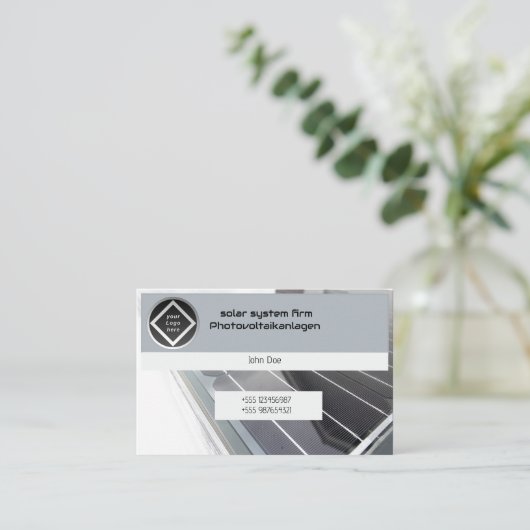 Solar Photovoltaik Anlage Technik Elektrik Verkauf 名刺 (スタンド正面)