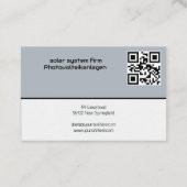 Solar Photovoltaik Anlage Technik Elektrik Verkauf 名刺 (裏面)