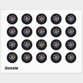Solar Planets Astronomy Space Emoji Face ラウンドシール (シート)