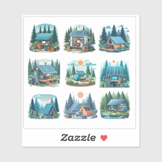 Solar-Powered Portable Office Setup in Forest – Di シール (シート)