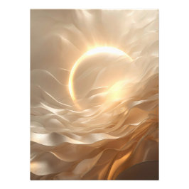 Solar Presence – Luminous Golden Sun Poster フォトプリント