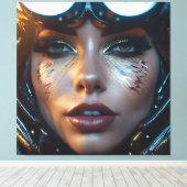 Solar Punk Woman キャンバスプリント (インサイチュ (ウッドフロア))