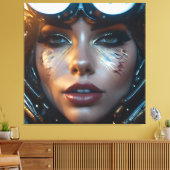 Solar Punk Woman キャンバスプリント (インサイチュ (リビング))