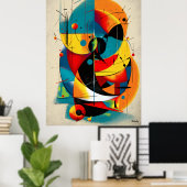 Solar Refrain – Mid-Century Bauhaus Flow Wall Art ポスター (ホームオフィス)