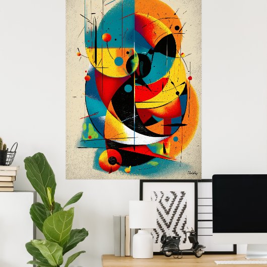 Solar Refrain – Mid-Century Bauhaus Flow Wall Art ポスター (ホームオフィス)