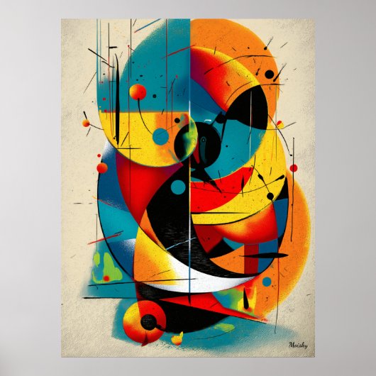Solar Refrain – Mid-Century Bauhaus Flow Wall Art ポスター (正面)