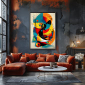 Solar Refrain – Mid-Century Bauhaus Flow Wall Art ポスター