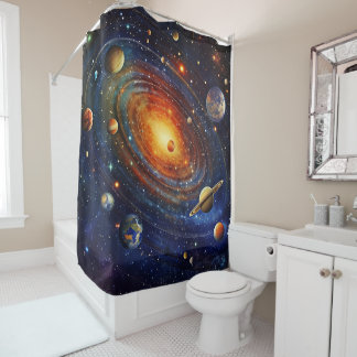 Solar System Art Shower Curtain シャワーカーテン