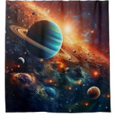 Solar System Art Shower Curtain シャワーカーテン (正面)