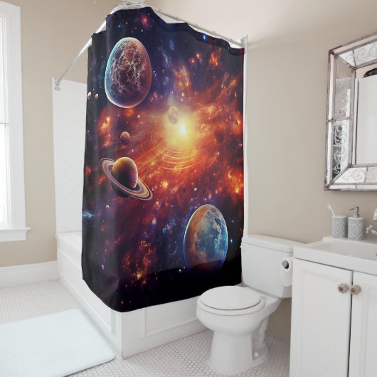 Solar System Art Shower Curtain シャワーカーテン (インサイチュ)