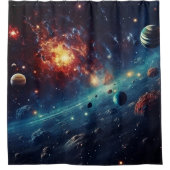 Solar System Art Shower Curtain シャワーカーテン (正面)