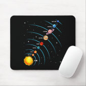 Solar System Colorful Space Planets Educational Ki マウスパッド (マウス)