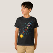 Solar System Colorful Space Planets Educational Ki Tシャツ (正面フル)