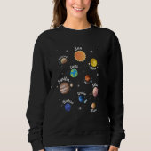 Solar System Kids Planets Outer Space Knowledge Sc スウェットシャツ (正面)