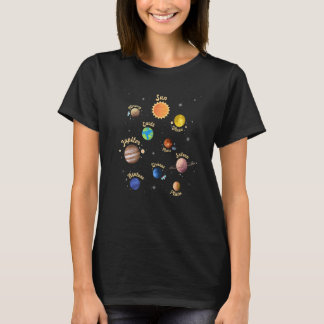 Solar System Kids Planets Outer Space Knowledge Sc Tシャツ