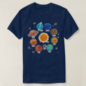 Solar System Planet Sun Space Science Astronaut ST Tシャツ (デザイン正面)