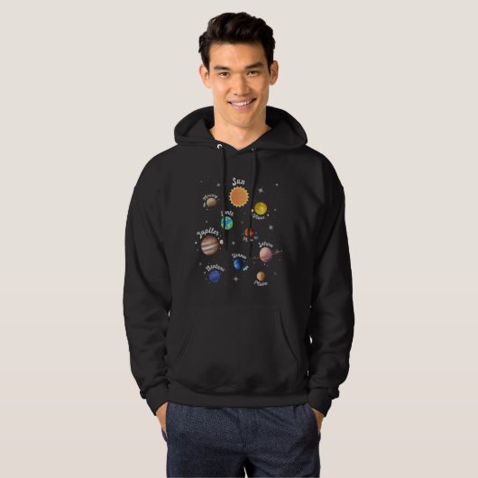 Solar System Planets Kids Knowledge Outer Space パーカ (正面フル)