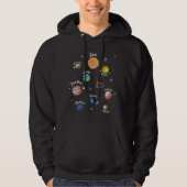 Solar System Planets Kids Knowledge Outer Space パーカ (正面)