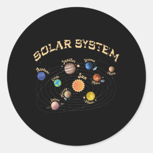 Solar System Planets Kids Knowledge Outer Space ラウンドシール