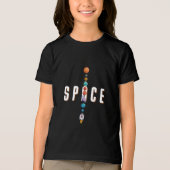 Solar System Planets Rocket Space Art トライブレンドＴシャツ (正面)