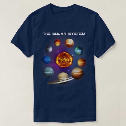 Solar System Planets Science Space Astronomy STEM Tシャツ (デザイン正面)