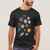 Solar System Planets Science Space Boys Girls Kids Tシャツ (正面)