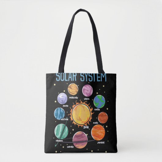 Solar System Planets Science Space Boys Girls STEM トートバッグ (正面)