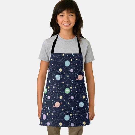 Solar System Planets Seamless Pattern エプロン (インサイチュ)