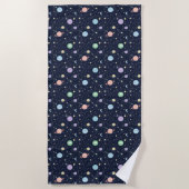 Solar System Planets Seamless Pattern ビーチタオル (正面)