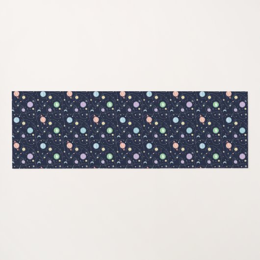 Solar System Planets Seamless Pattern ヨガマット (裏面(横))
