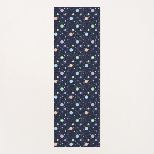 Solar System Planets Seamless Pattern ヨガマット (正面)