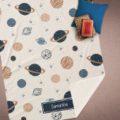 Solar System Planets Sketch Pattern シェルパブランケット