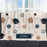 Solar System Planets Sketch Pattern フリースブランケット<br><div class="desc">Love space? This fleece blanket adds a great custom touch to your home bedroom or nursery. The pattern has drawings of planets Mercury, Venus, Earth, Mars, Jupiter, Saturn, Uranus, and Neptune, as well as a drawing of the moon. The drawings are sketched in boho style and the colors are in...</div>