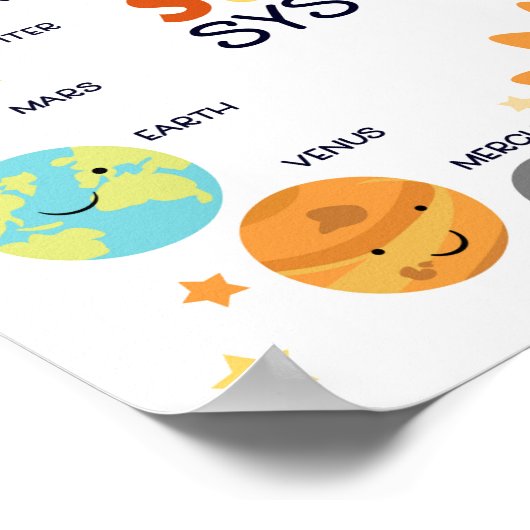 Solar System Planets Space Educational Homeschool ポスター (角)