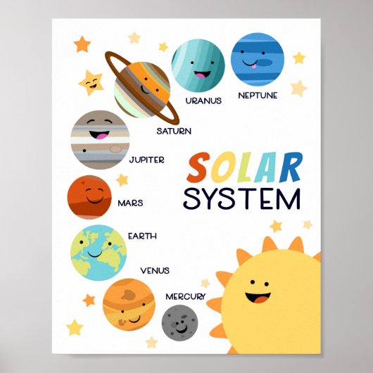Solar System Planets Space Educational Homeschool ポスター (正面)