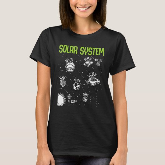 Solar System Planets Space STEM Science Teacher Sc Tシャツ (正面)