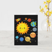 Solar System Sun Planets Rocket Space Galaxy Kids カード (黄色い花)