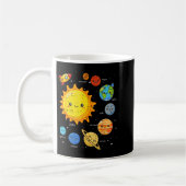 Solar System Sun Planets Rocket Space Galaxy Kids  コーヒーマグカップ (左)
