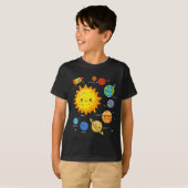 Solar System Sun Planets Rocket Space Galaxy Kids  Tシャツ (正面フル)