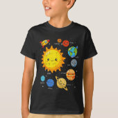 Solar System Sun Planets Rocket Space Galaxy Kids  Tシャツ (正面)